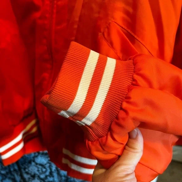 Vintage Holloway varsity zipper jacket in orange size XL. Games, parties, fun! - Picture 9 of 11
